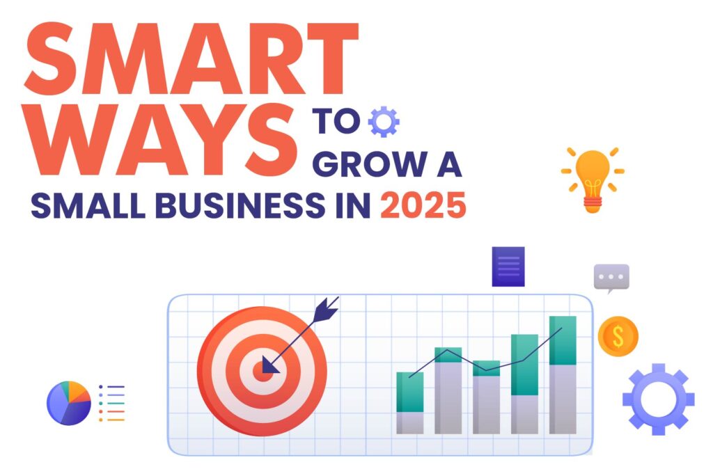 Small business owner planning 2025 strategy using digital marketing and automation tools