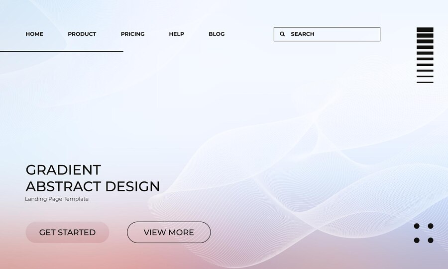 Website navigation bar with clear menu items