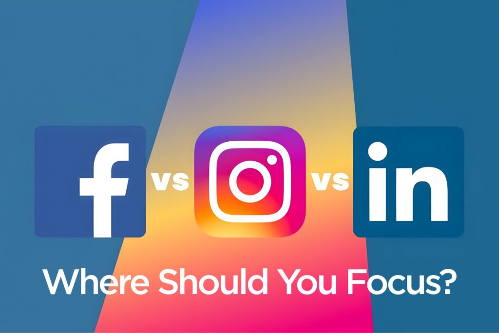 Facebook, Instagram, and LinkedIn logo comparison