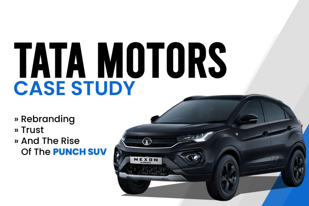 Tata Motors Punch SUV rebranding case study image with black Nexon car