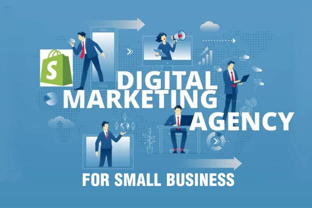 A professional Digital Marketing Agency team analyzing data and planning a customized Digital Marketing campaign to help a Small Business grow its online presence.