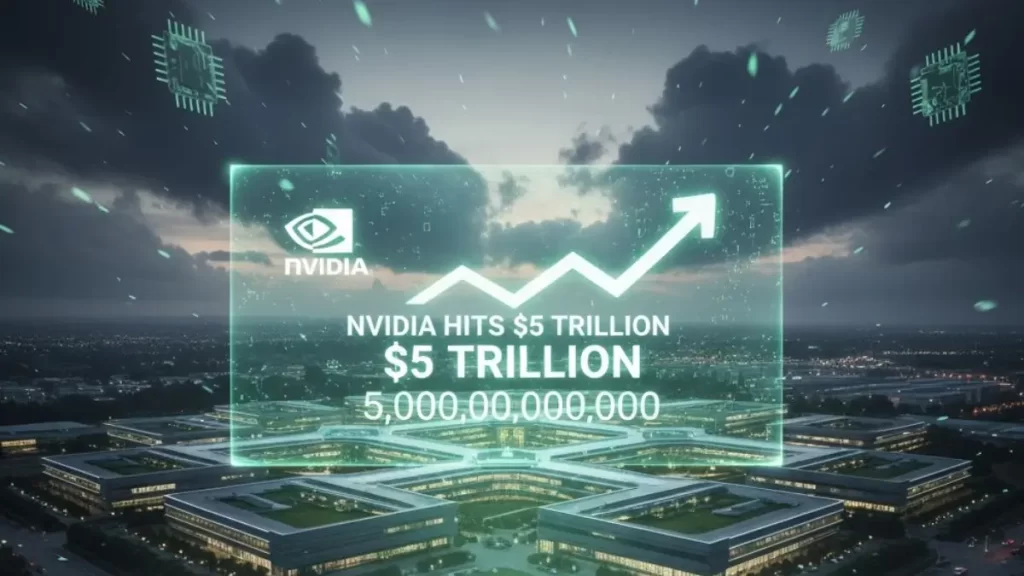 Nvidia achieves five trillion valuation milestone.