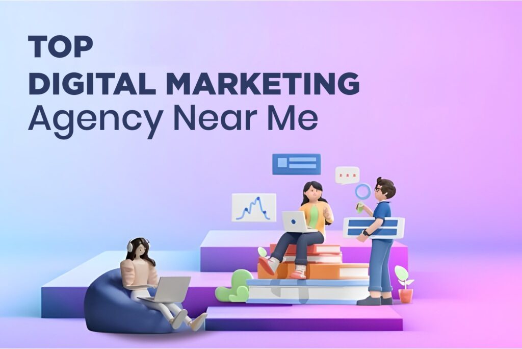 An illustration of a team collaborating on strategies for a Top Digital Marketing Agency in Ajmer, India.