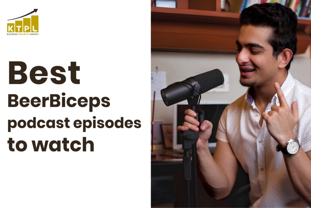 BeerBiceps podcast host recording an episode in a studio