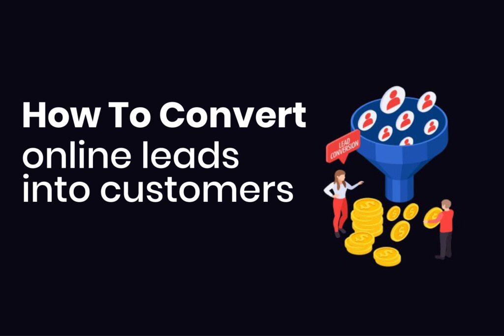 Lead conversion funnel with customers entering and gold coins representing sales