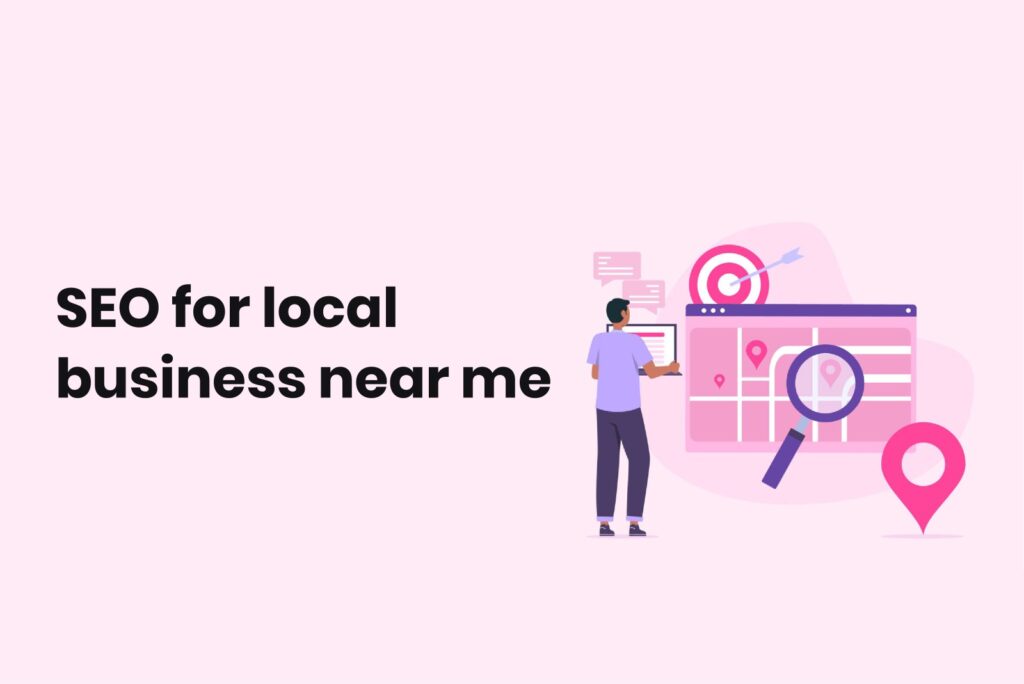 SEO for local business near me concept illustration