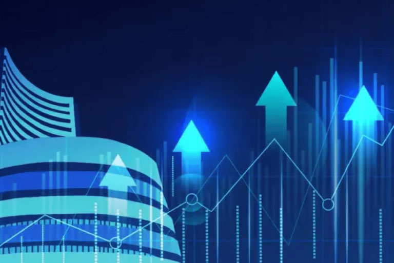 Meesho IPO success with rising stock market graph illustration