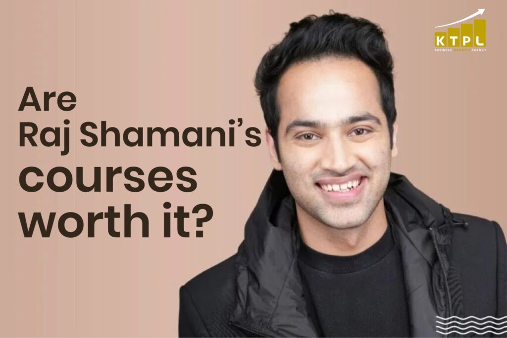 Man smiling in a promotional graphic with text “Are Raj Shamani’s courses worth it?”