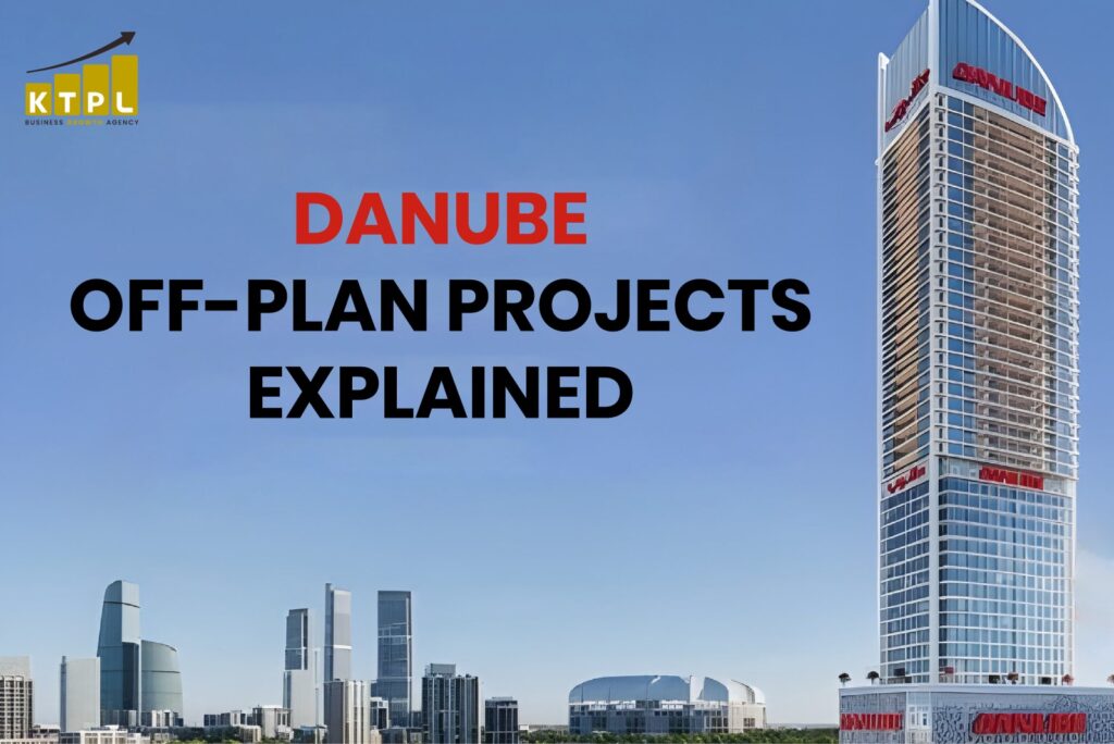 Danube off-plan projects explained graphic showing modern Dubai tower and skyline