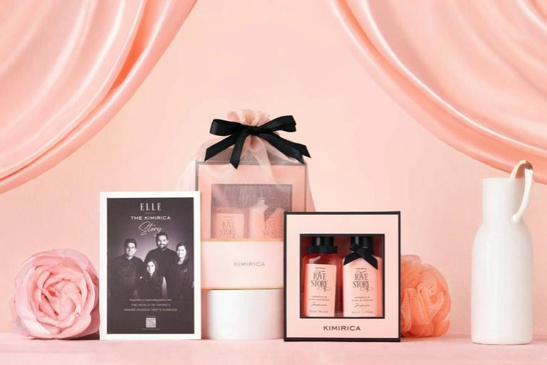 Elegant gift set with beauty products
