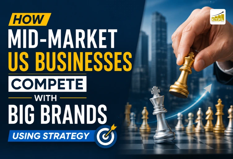 How Mid-Market US Businesses Compete with Big Brands Using Strategy Mid-Market US Businesses competing with big brands using smart business strategy, digital marketing, and growth planning.